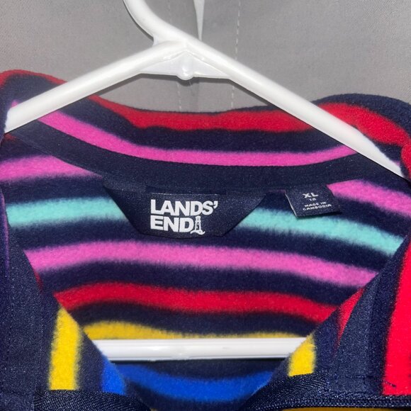 Lands End Women's XL Quarter Zip Fleece Pullover Sweater, NWOT 90s core colorway - Picture 1 of 3